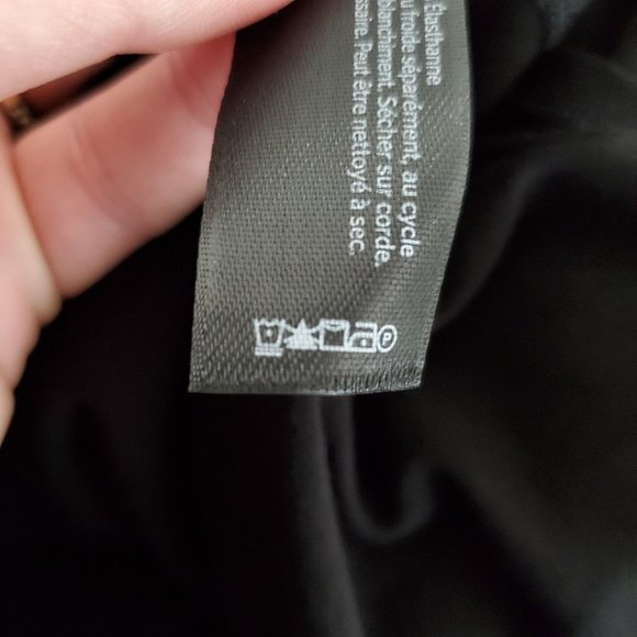 Eileen Fisher Womens Solid Black Midi Dress Size M Long Sleeve V Neck Minimalist - Picture 6 of 10